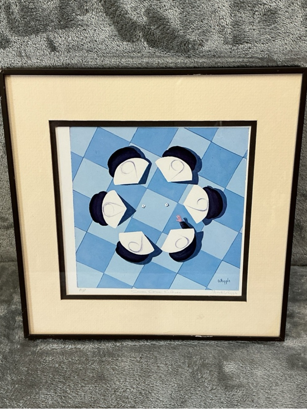 Vintage Frank Whipple "SEVEN COME ELEVEN"-Signed Artist Proof Matted & Framed